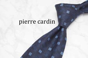 【美品】pierre cardin ピエールカルダン A-664 ネイビー FRANCE フランス製 ブランド ネクタイ 良品 古着 卸 USED オールド SILK