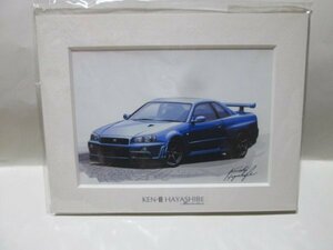 R34スカイラインGT-R KEN-HAYASHIBE イラストスタンド　送料430円