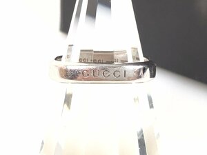 グッチ　GUCCI　スクエア　リング　指輪　750/ホワイトゴールド　4.8g　サイズ刻印＃15/実寸14号　　YAS-5582