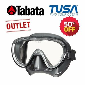 ●アウトレット・５０％ＯＦＦ● TUSA 女性向けダイビングマスク Tina ティナ M1002QGM ［ブラックシリコン・シルバーフレームのマスク］