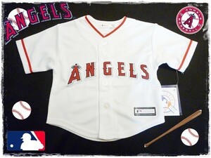 MLB　LA　angels　ロサンゼルス　エンジェルス　子供用　キッズ　公式　ユニフォーム　大谷　メジャー　野球　輸入　2T　90cm　WHT