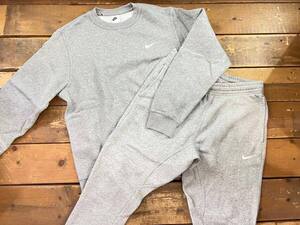 NIKE ナイキ 上下セット size XXL/XL クラブ クルー スウッシュ トレーナー/クラブ クルー スウッシュ フリース パンツ グレー メンズ