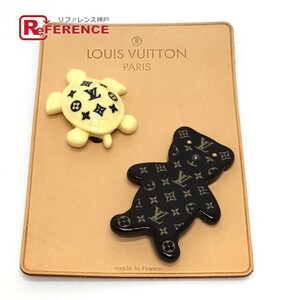 LOUIS VUITTON ルイヴィトン M64939 モノグラム ブロッシュ ヌヌールス テディベア タートル ブローチ ブラウン×ホワイト【中古】