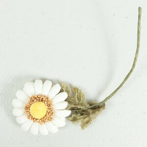 【美品】ピンクハウス系★コサージュ ブローチ 大人可愛いひな菊モチーフ♪茎付き レターパック可 白系 k3101