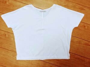 アンディー・コール　半袖Tシャツ カットソー un dix cors ホワイト 白 トップス 無地 フリーサイズ