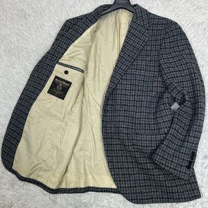 美品 2XL相当 【100周年 ハリスツイード】HARRIS TWEED Le Chic ルシック テーラードジャケット シングル 千鳥格子 日本製 本切羽 VINTGE