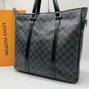 【鑑定済】LOUIS VUITTON ルイヴィトン ダミエグラフィット　タダオ　ビジネスバッグ　黒 ショルダーなし　N51192 DU2193