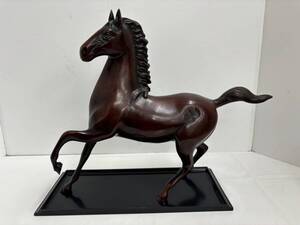 ♪馬の置物 金属工芸 金属製 馬のオブジェ 高さ約30cm インテリア 置物 銅 ブロンズ 鋳物 アンティーク 中古現状品♪