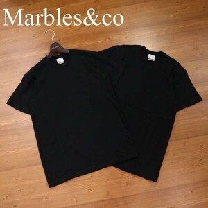 Marbles マーブルズ 半袖 クルーネック Tシャツ カットソー 黒 2枚セット Sz.M　メンズ 日本製　G3T01371_4#D