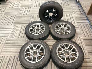 【中古品】スズキ（JB64W）ジムニー純正アルーミホイールと BRIDGESTONE （ブリヂストン） 175/80R16　タイヤ5本セット ★ジムニーなど★