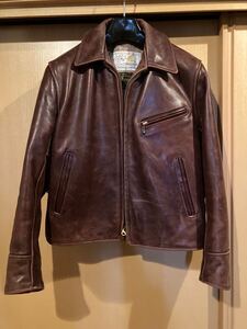 良品 Aero Leathers　エアロレザー ハーフベルテッド　タイトフィット　レザージャケット EXTRA SMALL ブラウン（女性ワンオーナー美品）