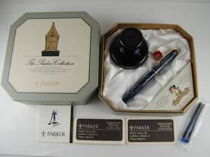 【未使用】THE PARKER Collection BOX■パーカー万年筆■ペン先18K■ブルー系マーブル