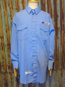 ビンテージ70’s80’s●UNITED STATE POSTAL SERVICE長袖ワークシャツ水色size 17-17 1/2●241020j4-m-sssh-wk古着1970s1980s郵便