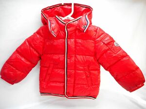 1000円スタート キッズダウンジャケット MONCLER モンクレール ABELARD GIUBBOTTO C29514197805 92cm 2anni 赤 フード付 子供用 ITS D①728