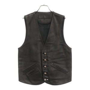 CHROME HEARTS クロムハーツ LTHR VEST 5クロスボール レザーベスト ブラック