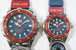 1円~【a254】SWISS HAWAIIAN NAVY SEALS／スイスハワイアンネイビーシールズ 10698-96816　ペア　腕時計 オリジナルケース付