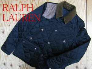 ★ラルフローレン RalphLauren★レディース 襟コーデュロイ キルティングジャケット レザーパッチ★R60512023A