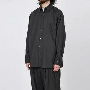 定価37400円 新品 MARKAWARE 24SS COMFORT FIT SHIRT ORGANIC WOOL 2/80 TROPICAL コンフォート ワイド シャツ A24A-14SH01C マーカウェア