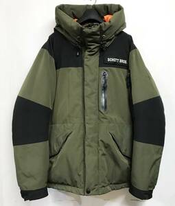 Lサイズ◆Schott ショット ダウンジャケット Olive/Black オリーブ ブラック