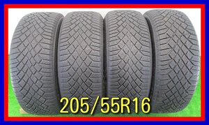 ■中古タイヤ■　205/55R16 94T Continental Viking contact7 カローラ プリウス 86 インプレッサ等 冬タイヤ 激安 送料無料 B715