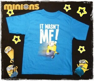 ミニオンズ　子供用　半袖　Tシャツ　アメリカ　輸入子供服　キッズ　ミニオン　minions　USJ　ユニバ　ボブ　怪盗グルー　青　4T　110cm