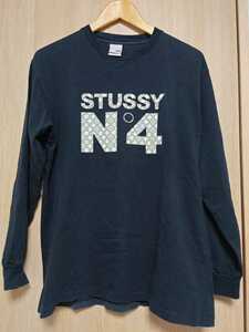 レアUSA製ステューシー モノグラム柄ロンＴ ヴィトン シャネル香水 パロディー STUSSY アメリカ製　ブラック M 長袖Tシャツ