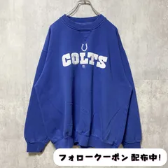 古着 used　NFL　長袖プリントワッペンスウェット　トレーナー　青　ブルー　フットボール　Colts　インディアナポリスコルツ