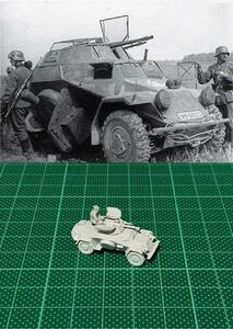 1/144 レジンキット WWII German Sdkfz222 Armored Car Early Version