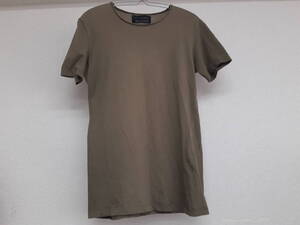 【管⑤】ZARA/ザラ/ロング丈Tシャツ/半袖/トップス/サイズ３８/モスグリーン/古着