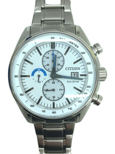 CITIZEN◆ECO-DRIVE/ソーラー腕時計/アナログ/ステンレス/WHT/B612-S104394