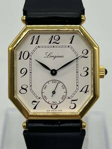 ロンジン LONGINES オクタゴン 3209 GP×ラバー 手巻き 白文字盤 アラビアインデックス スモセコ ヴィンテージ cal.L846.4 80年代 稼動品