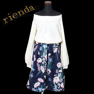 rienda Airy flower コンビワンピース 10,500円 sizeS ホワイト 110BA693-0340 リエンダ ペザント・スリーブ