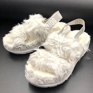 □UGG サンダル 25cm 白 アグ レディース 1119999 FLUFF SUGAR SANDAL 複数落札同梱OK B241125-2