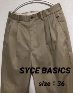 【SYCE BASICS(サイベーシックス)】コットンチノパンツ　ベージュ　S