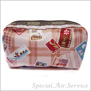 LeSportsac レスポートサック バッグ小物 ポーチ RECTANGULAR COSMETIC AIR MAIL ピンクマルチ 6511 K084