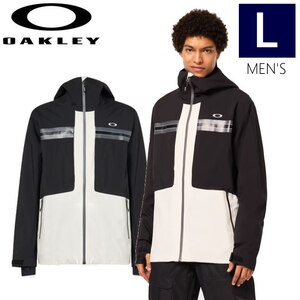 ● OAKLEY TC REDUCT EARTH SHELL JKT ARCTIC WHITE BLACKOUT Lサイズ メンズ スノーボード スキー ジャケット 23-24 日本正規品