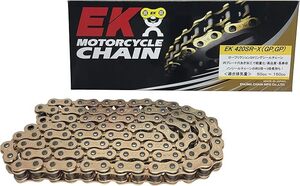 EKシール チェーン 420SR-X ゴールド 114L SKJ セミプレスクリップジョイント 送料込 00-8243 