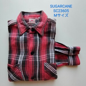 SUGARCANE★チェックワークシャツ★M★ユニオンチケット★猫目ボタン