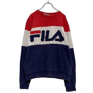 FILA ロゴ スウェット トレーナー L ネイビー ホワイト レッド フィラ 古着卸 アメリカ仕入 a601-6120