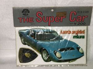 新品　未開封　1970年代 当時物　THE SUPER CAR エンボス　シール　ランボルギーニミウラ　スーパーカー　古い　昔の　昭和　vintage retor