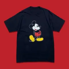 90s ミッキーマウス ディズニー ヴィンテージTシャツ シングルステッチ 黒