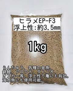 アクアリスト愛用(浮上性) 約3mm ヒラメEPF-3 1kg 金魚 らんちゅう 熱帯魚 オスカー 錦鯉 亀 日清丸紅飼料 おとひめ アクアリウム