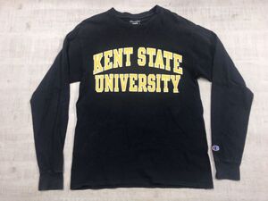 チャンピオン Champion KENT STATE UNIVERSITY ケント州立大学 オールド アメカジ カレッジ ロンT 長袖Tシャツ カットソー メンズ M 紺