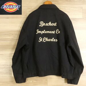 N5J/O1.17-8　アメリカ古着　Dickies　ディッキーズ　ワークジャケット　Boschert Implement Co St. Charles　企業ワッペン　ブルゾン