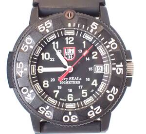 美品 Luminox(ルミノックス) SEA RED HAND SERIES Ref.3001 SS/ラバー QZ シーレッドハンズシリーズ ステンレス クオーツ ブラック 黒