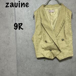 【zauine】（9R）ゴブラン風ベスト＊薔薇柄＊ダブル＊襟付き＊フォーマル