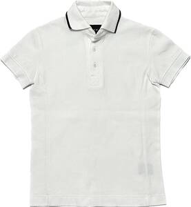 定価2.8万 AKM HEAVY KANOKO LINE S/S POLO SHIRT サイズS ホワイト 鹿の子ラインポロシャツ wjk 1piu ジュンハシモト