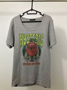 ヒステリックグラマー ストロベリーモンスター半袖Tシャツ グレー レディースフリーサイズ【親子コーデ可能】