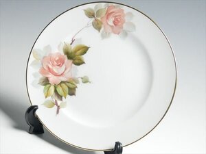 k460 大倉陶園 ハンドペイント クラシックローズ 薔薇絵 ペア プレート 20cm