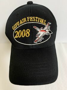 即決/GIFU AIR FESTIVAL2008/岐阜エアフェスティバル2008/記念キャップ/帽子/戦闘機刺繍/航空祭/航空自衛隊/岐阜基地/フリーサイズ/経年